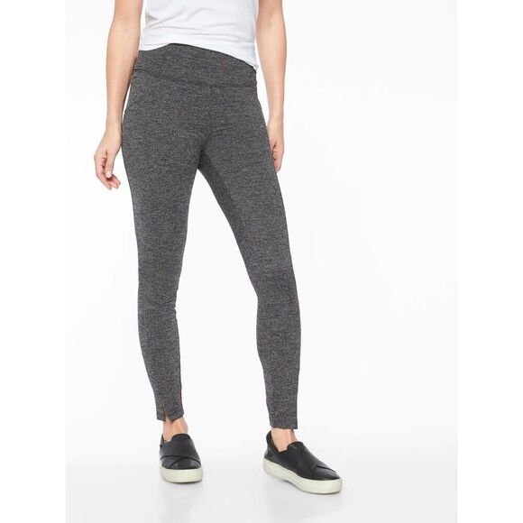 ATHLETA Gray Herringbone Mercer Tight High Rise Stretch Leggings Size Medium - Picture 1 of 8